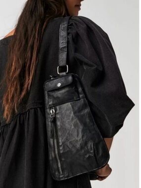Free People Black jagger sling bag crossbag